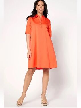 Attitudes by Renee A-Line Shift Dress w/ Pockets - Blood Orange - 2X - NWT
